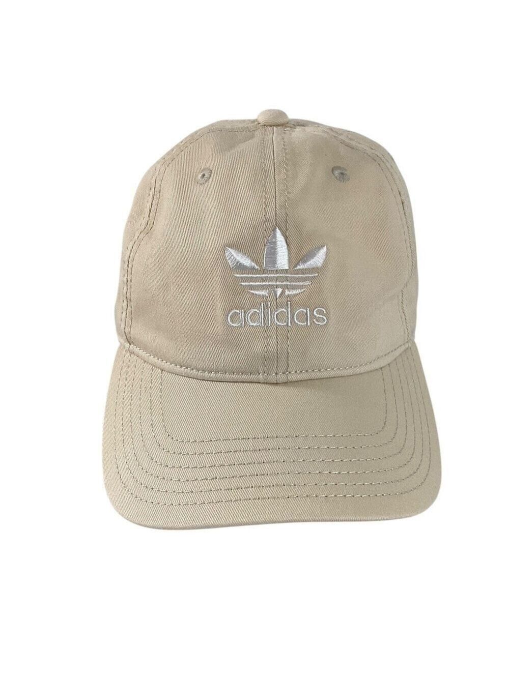 Adidas Originals Trefoil Hat Beige Tan Strapback Adjustable Baseball Cap